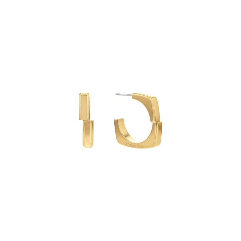 Boucles d'oreilles Calvin Klein Defiant en acier doré