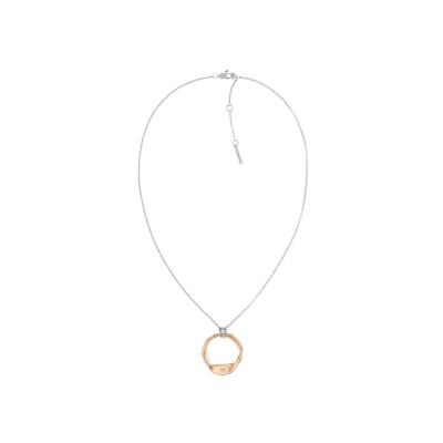 Collier Calvin Klein Sculptural en acier et métal doré rose