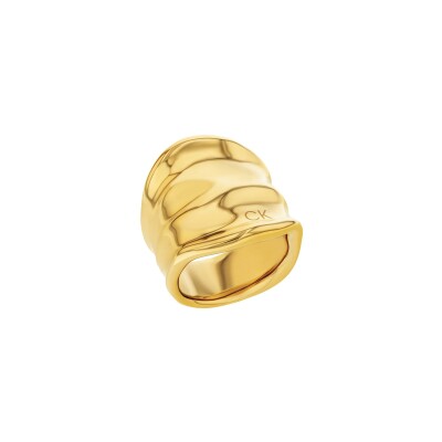 Bague Calvin Klein Sculptural en métal doré, taille 54