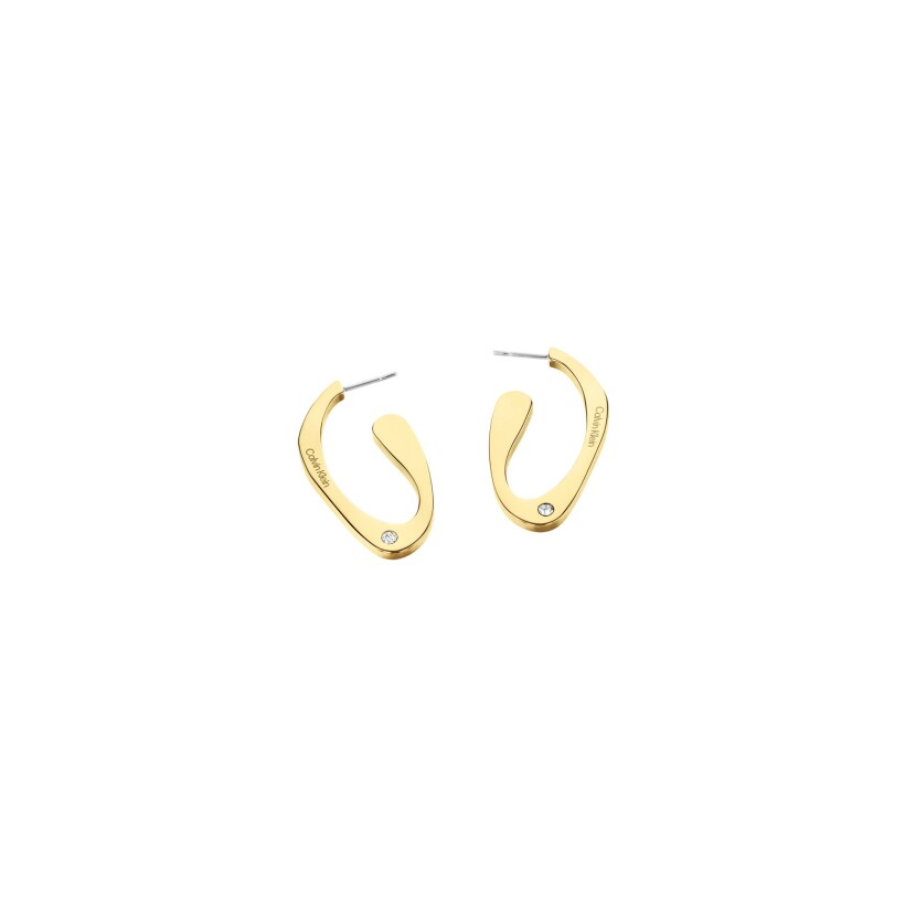 Boucles d'oreilles Calvin Klein Sculptural en métal doré