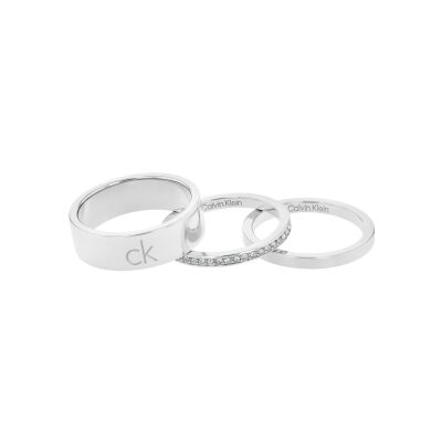 Bague Calvin Klein Timeless en acier et métal doré, taille 56