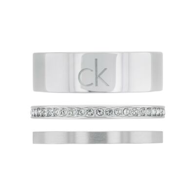 Bague Calvin Klein Timeless en acier et métal doré, taille 56