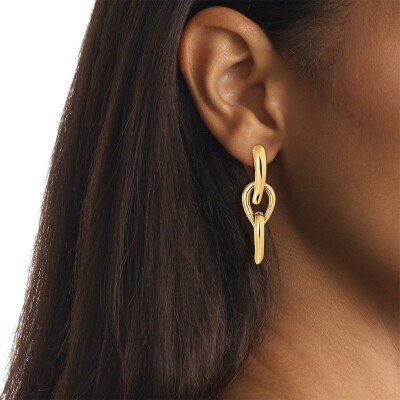Boucles d'oreilles Calvin Klein Sculptured Drops en acier PVD plaqué or