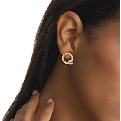 Boucles d'oreilles Calvin Klein Duality  en acier PVD plaqué or