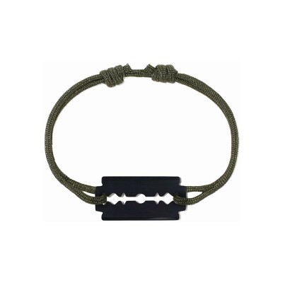 Bracelet sur cordon dinh van Lame de rasoir en titane et textile, moyen modèle