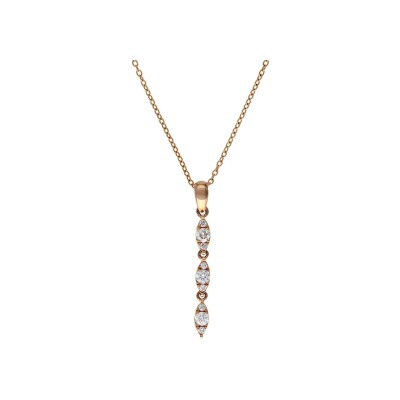 Veron Roques navette necklace, rose gold and diamonds