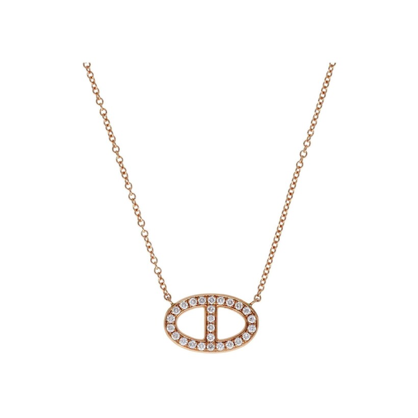 Collier Veron Roques axiome en or rose et diamants