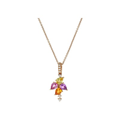 Veron Roques Feux d'artifice necklace, rose gold, sapphires and diamonds