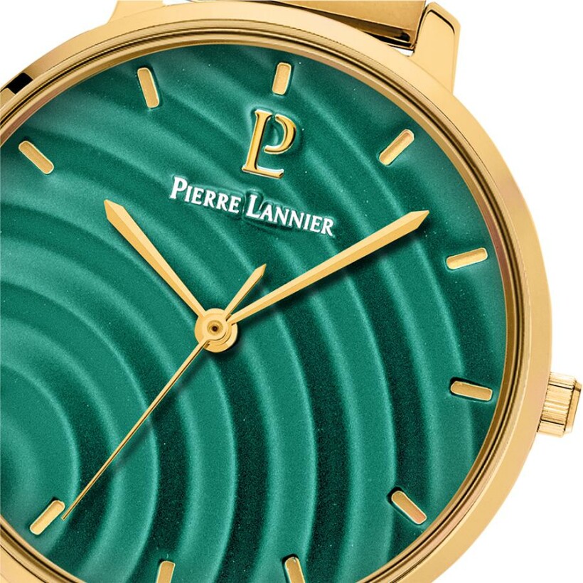 Coffret de montre Pierre Lannier Betty et bracelet en cuir vert 351J562