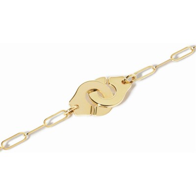 Bracelet Menottes dinh van en or jaune, moyen modèle, taille 18cm