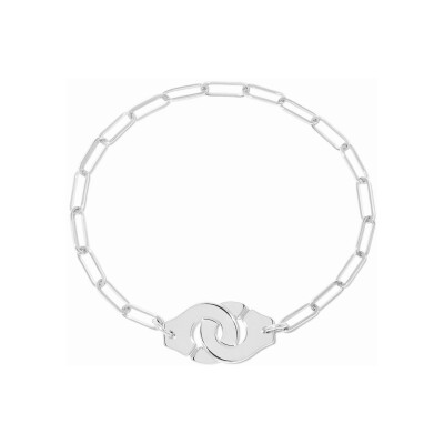 Bracelet Menottes dinh van en or blanc, moyen modèle, taille 18cm