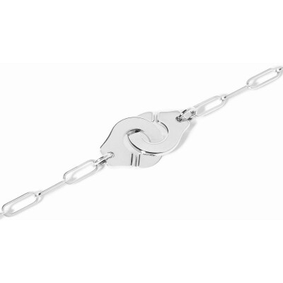 Bracelet Menottes dinh van en or blanc, moyen modèle, taille 18cm