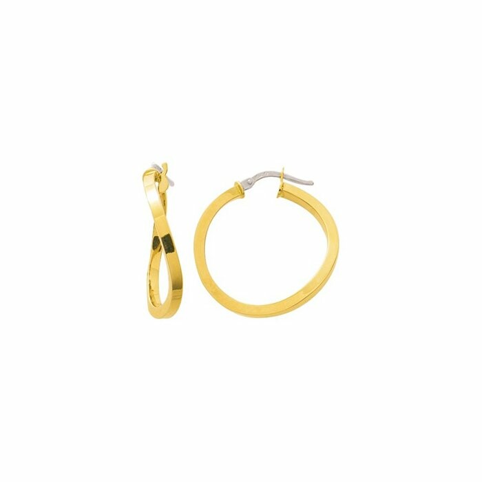 Boucles d'oreillles créoles fil carré en or jaune