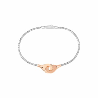 Bracelet Menottes dinh van R10 en or rose et argent