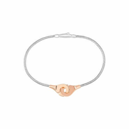 Bracelet Menottes dinh van R10 en or rose et argent