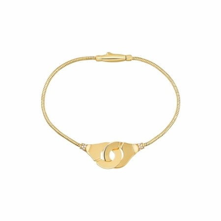 Bracelet Menottes dinh van R12 en or jaune et diamants