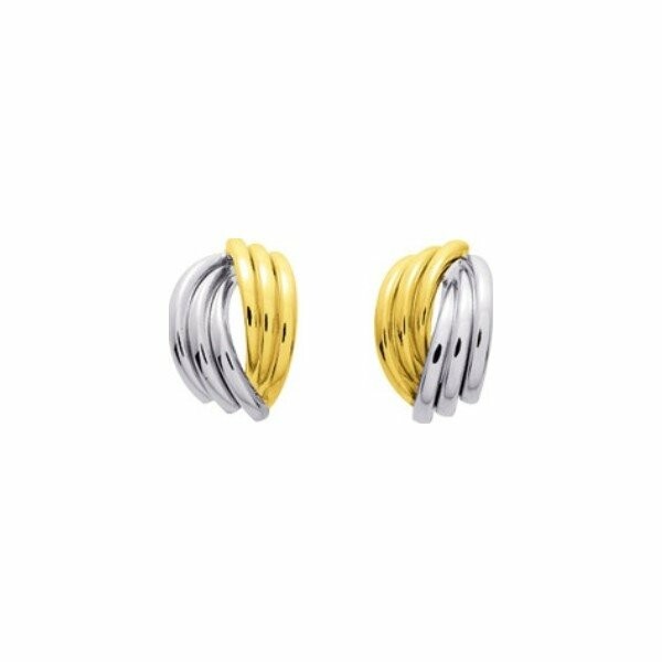 Boucles d'oreilles en or jaune et or blanc