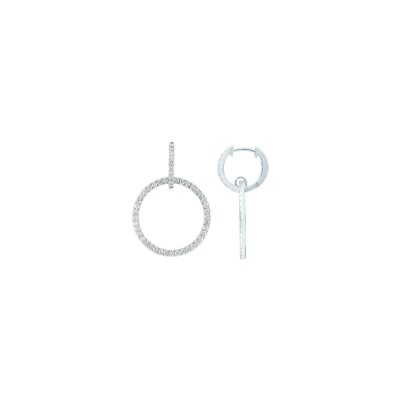 Boucles d'oreilles en or blanc et diamant
