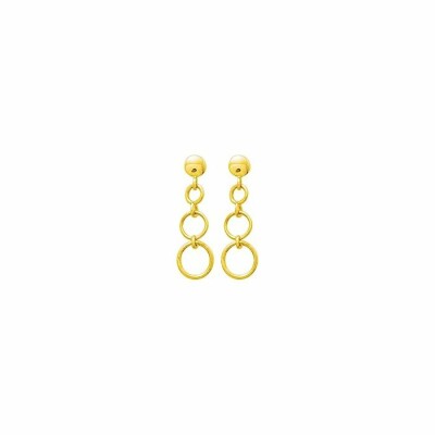 Boucles d'oreillles pendantes en or jaune