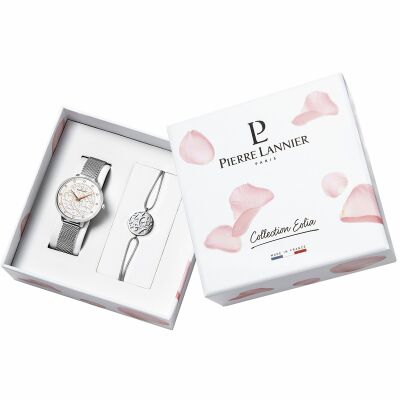 Coffret de Montre Pierre Lannier Eolia 353F608 avec un bijou avec le motif Eolia