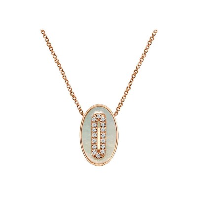 Veron Roques pendant, rose gold, mother of pearl and diamonds