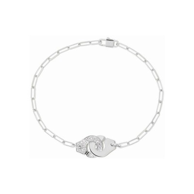 Bracelet Menottes dinh van en or blanc et diamants, petit modèle, taille 18cm