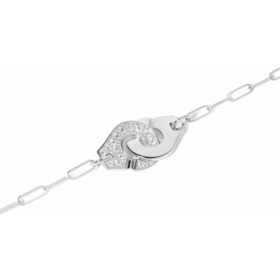 Bracelet Menottes dinh van en or blanc et diamants, petit modèle, taille 18cm