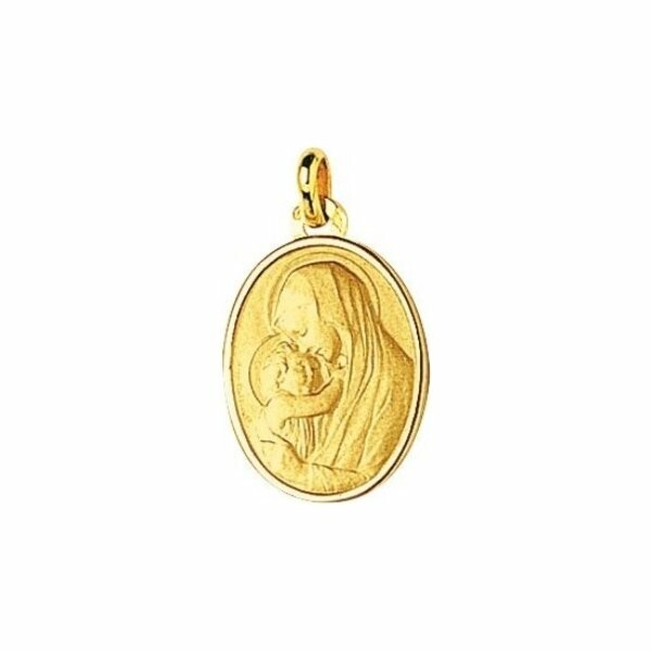 Médaille vierge à l'enfant en or jaune