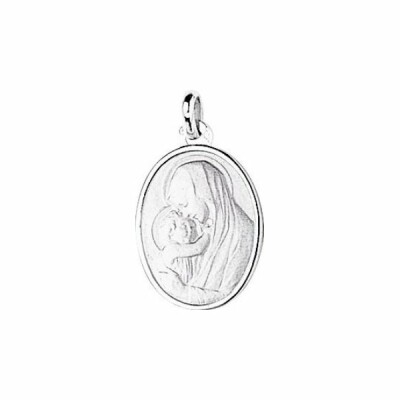 Médaille vierge en or blanc