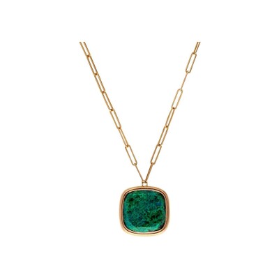 Veron Roques necklace, rose gold and chrysocolle