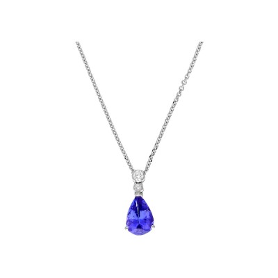 Veron Roques pendant, white gold, tanzanite and diamonds