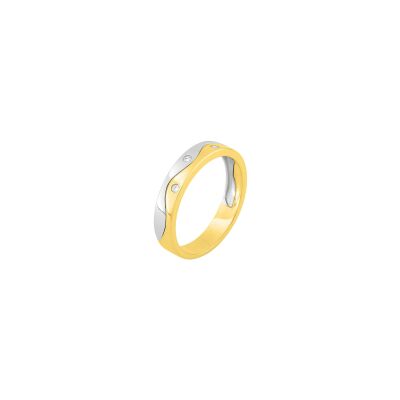 Alliance en or jaune et or blanc