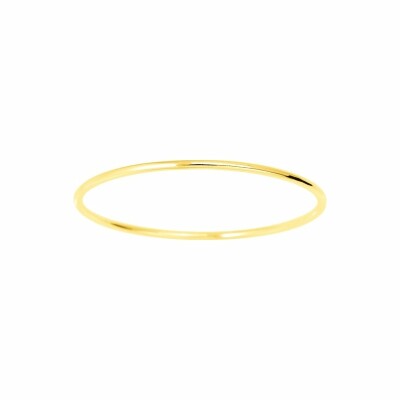 Bracelet jonc rond massif en or jaune, 63cm