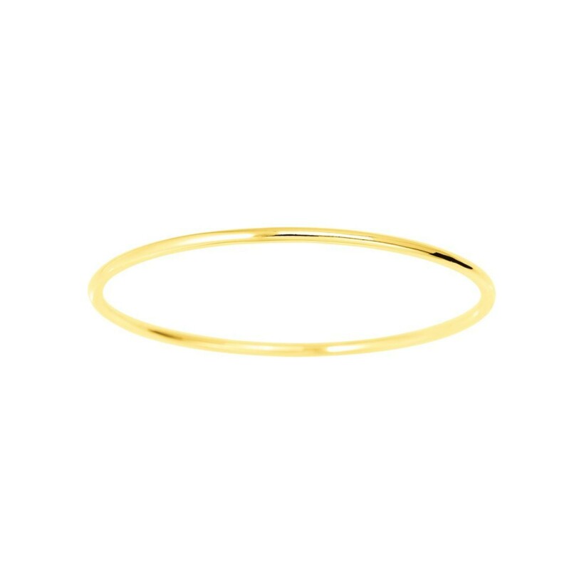 Bracelet jonc fil rond massif en or jaune