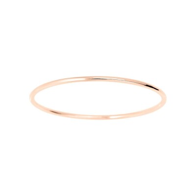 Bracelet jonc fil rond massif en or rose