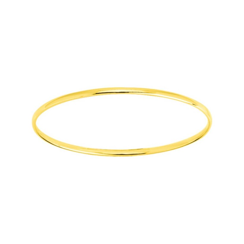 Bracelet jonc en or jaune fil ovale massif