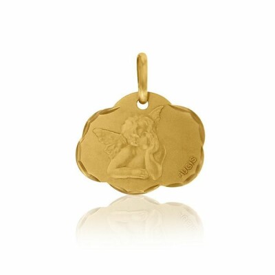 Médaille de baptême nuage Augis en or jaune Saint Raphaël