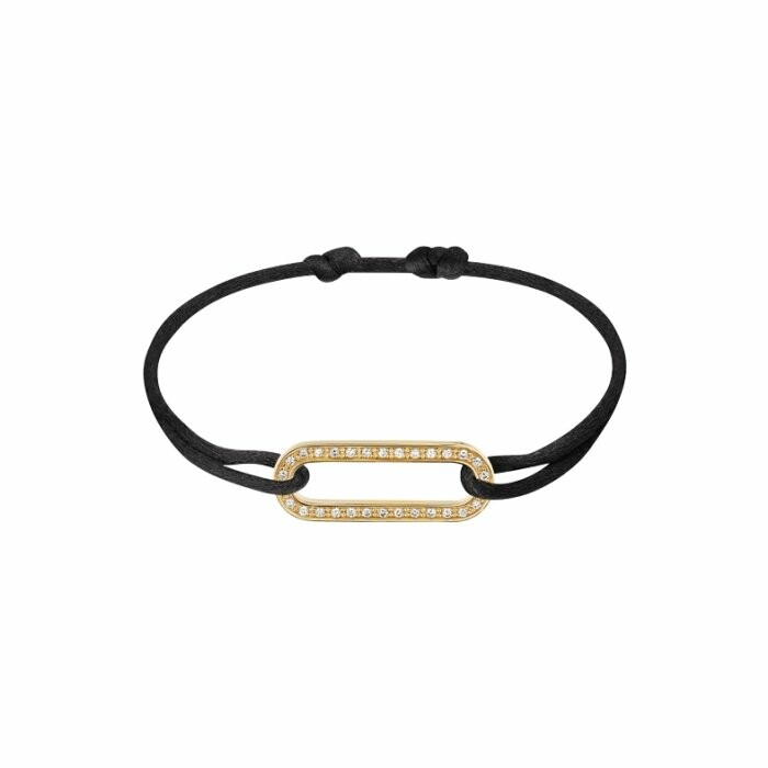 Bracelet sur cordon dinh van Maillon en or jaune et diamants