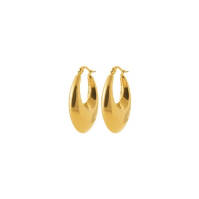 Boucles d'oreilles créoles en acier doré