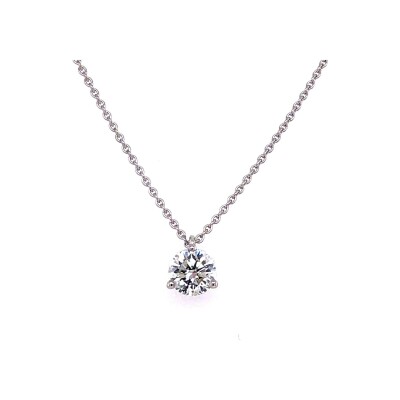 Veron Roques 3 claws pendant, white gold and diamond