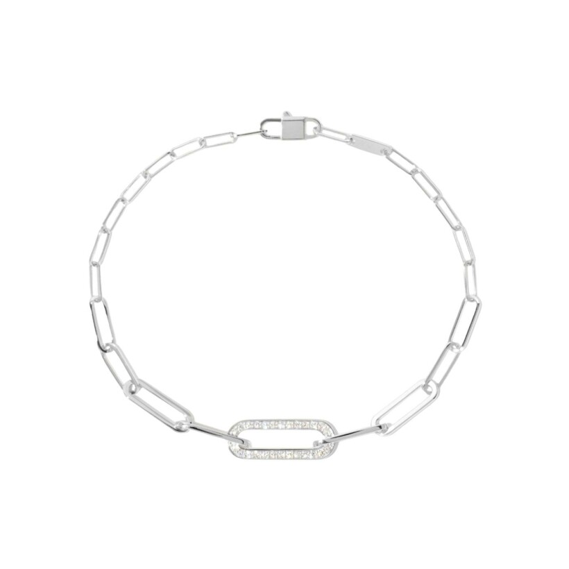 Bracelet dinh van Maillon petit modèle en or blanc et diamants