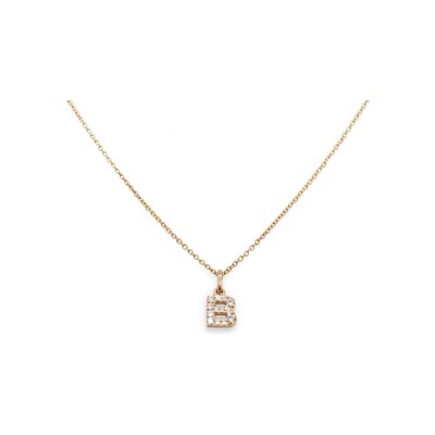 Veron Roques Letter B pendant, rose gold and diamonds