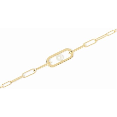 Bracelet Dinh Van Maillon Perle petit modèle en or jaune et perle Akoya