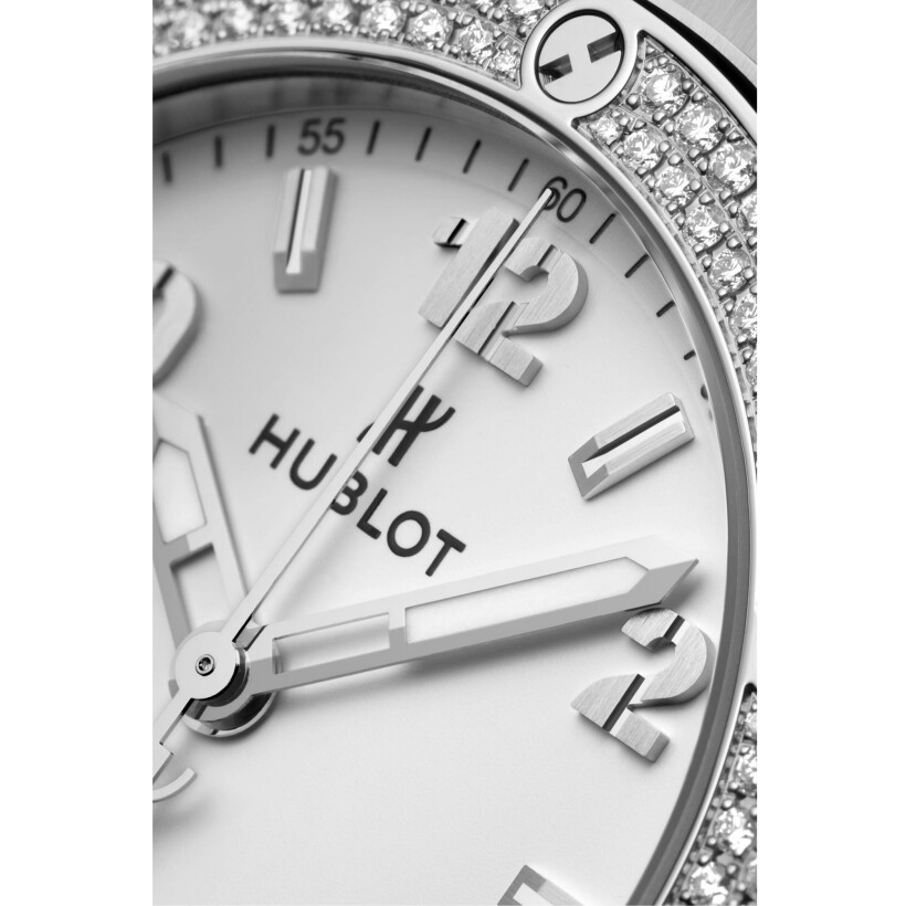 Montre Hublot Big bang Steel white diamonds