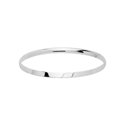 Bracelet demi-jonc plat en or blanc