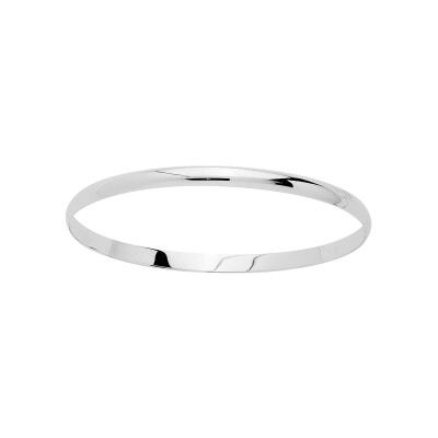 Bracelet demi-jonc plat en or blanc