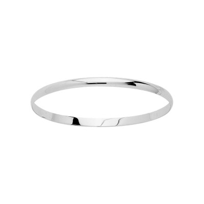 Bracelet demi-jonc plat en or blanc