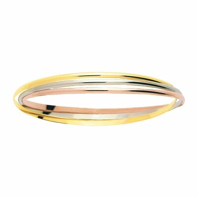 Bracelet jonc en or blanc, or rose et or jaune taille 63