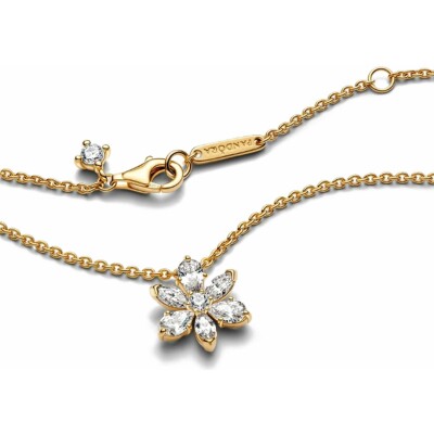 Collier Pandora Herbier Scintillant en métal doré et oxyde de zirconium, 45 cm