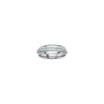 Alliance en or blanc et diamant